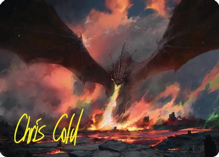 Smaug, the Great Calamity Art Card (Gold-Stamped Signature), Art Series: The Hobbit