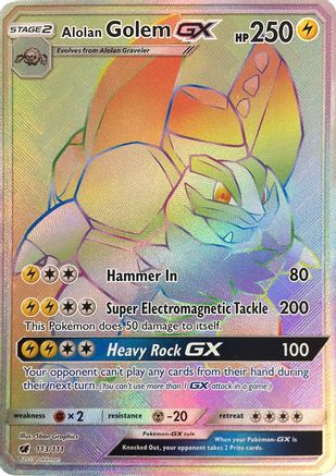 Alolan Golem GX (Secret), SM - Crimson Invasion