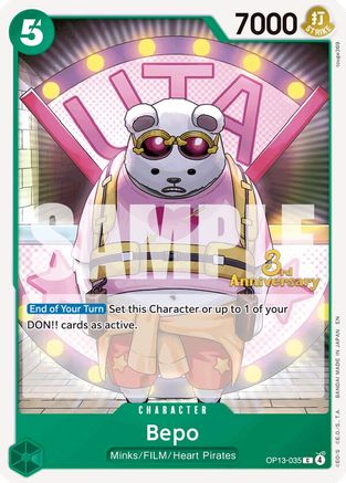 Bepo OP13-035, Carrying On His Will: 3rd Anniversary Tournament Cards