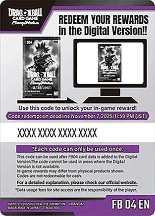 Code Card - Ultra Limit Booster (FB04), Ultra Limit