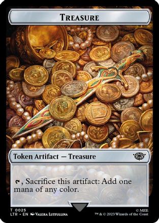 Treasure // Food (0024) Double-Sided Token (Surge Foil) 25 // 24, Universes Beyond: The Lord of the Rings: Tales of Middle-earth