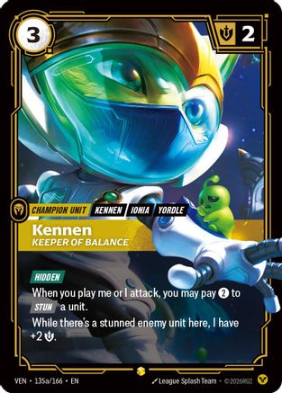Kennen, Keeper of Balance (Alternate Art) 135a/166, Vendetta