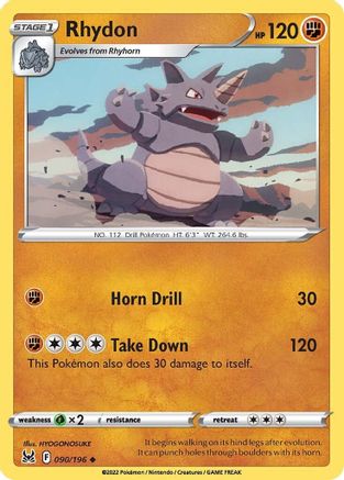 Rhydon 090/196, SWSH11: Lost Origin